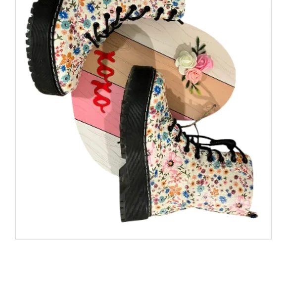 UNIONBAY Pink and Black Floral Boots - Picture 3 of 12